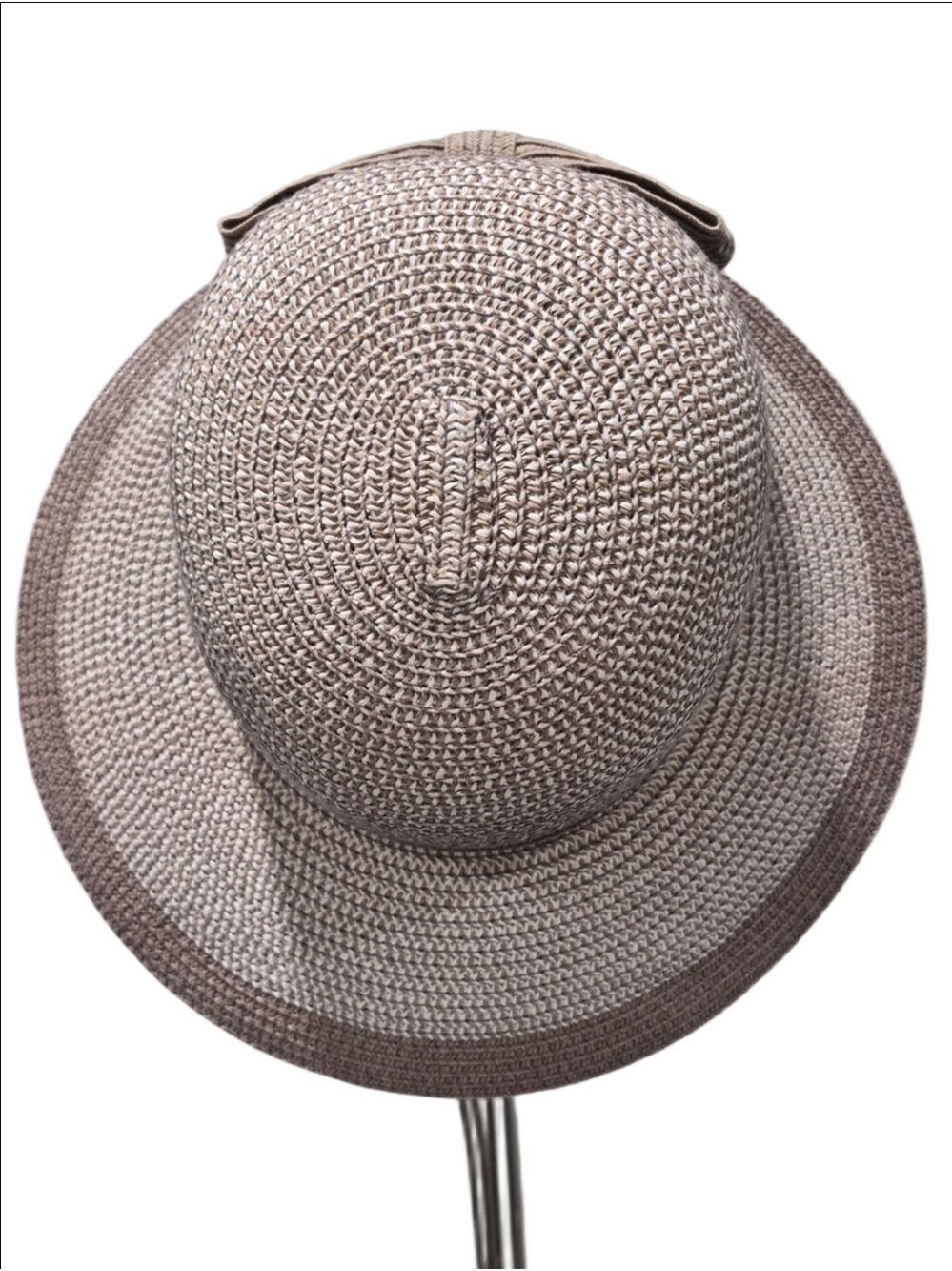 Neutral Wide Brim Summer Derby Sun Hat - 100% Paper Straw